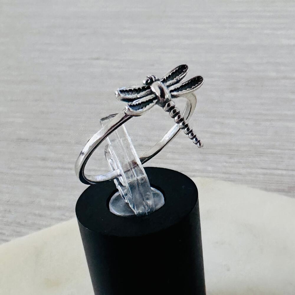 Sterling Silver Dainty Dragonfly Ring - Picture 4 of 7